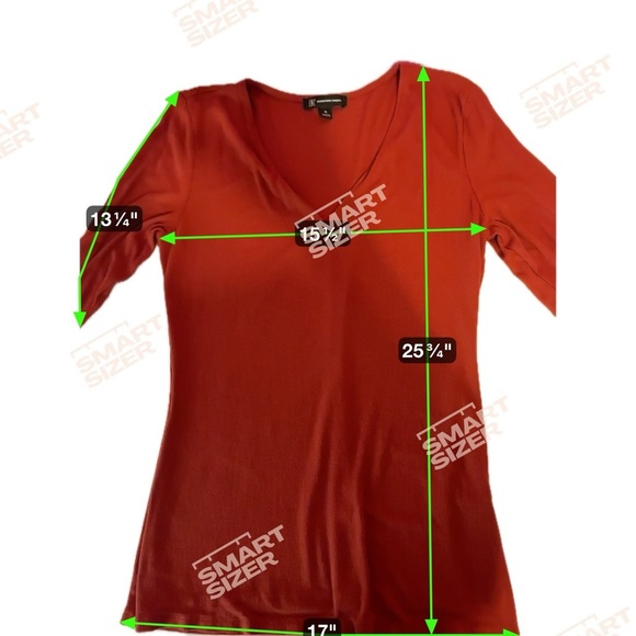 INC International Concepts Red V-Neck Blouse - Picture 8 of 8